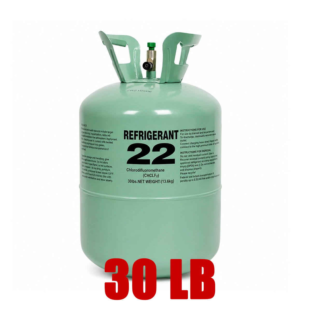 30LB R22 Refrigerant for Air Conditioners – Steel Cylinder Packaging Tank