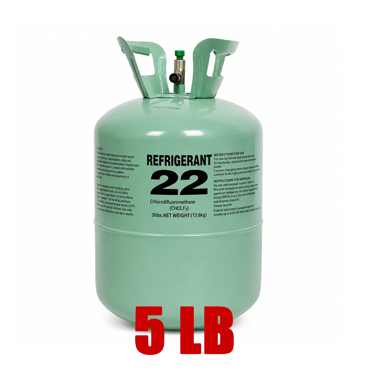 5LB R22 Refrigerant for Air Conditioners – Steel Cylinder Packaging Tank