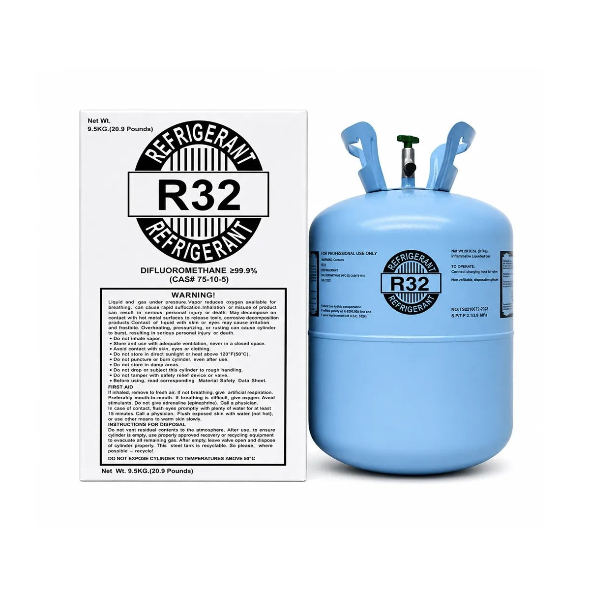 20.9LB R32 Refrigerant Gas – High Efficiency & Eco-Friendly for AC & Refrigeration Systems