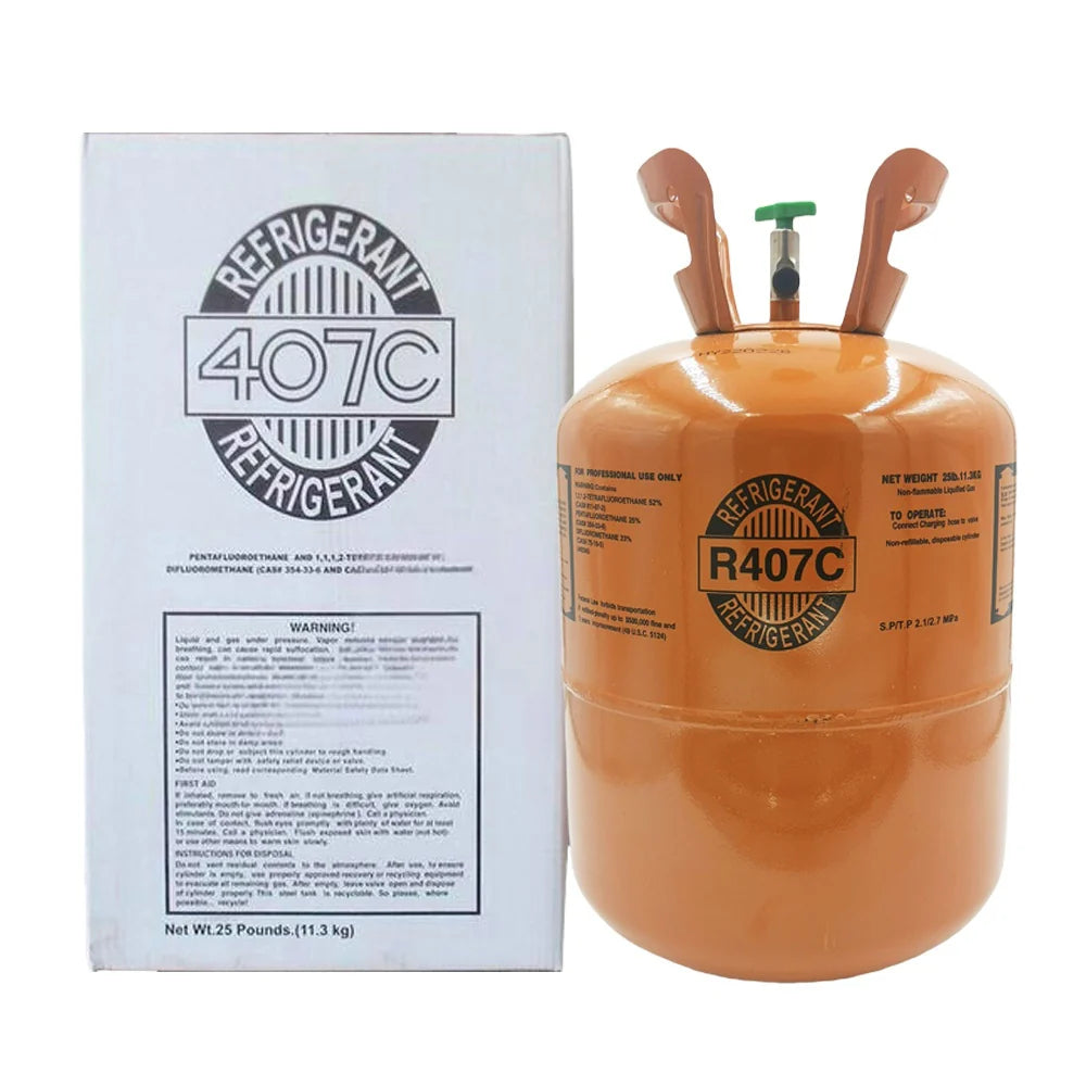 25LB R407C Refrigerant GAS High-Performance for HVAC Refrigeration Systems Packaging Tank