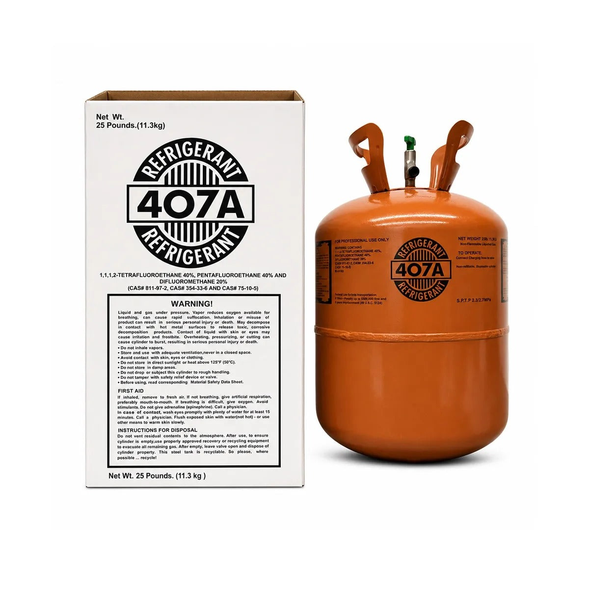 25LB R407A Refrigerant Gas – High Performance for HVAC Cooling