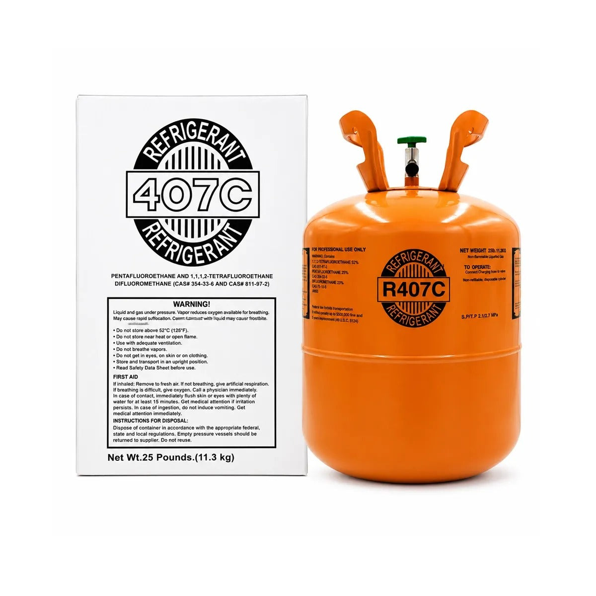 25LB R407C Refrigerant GAS High-Performance for HVAC Refrigeration Systems Packaging Tank