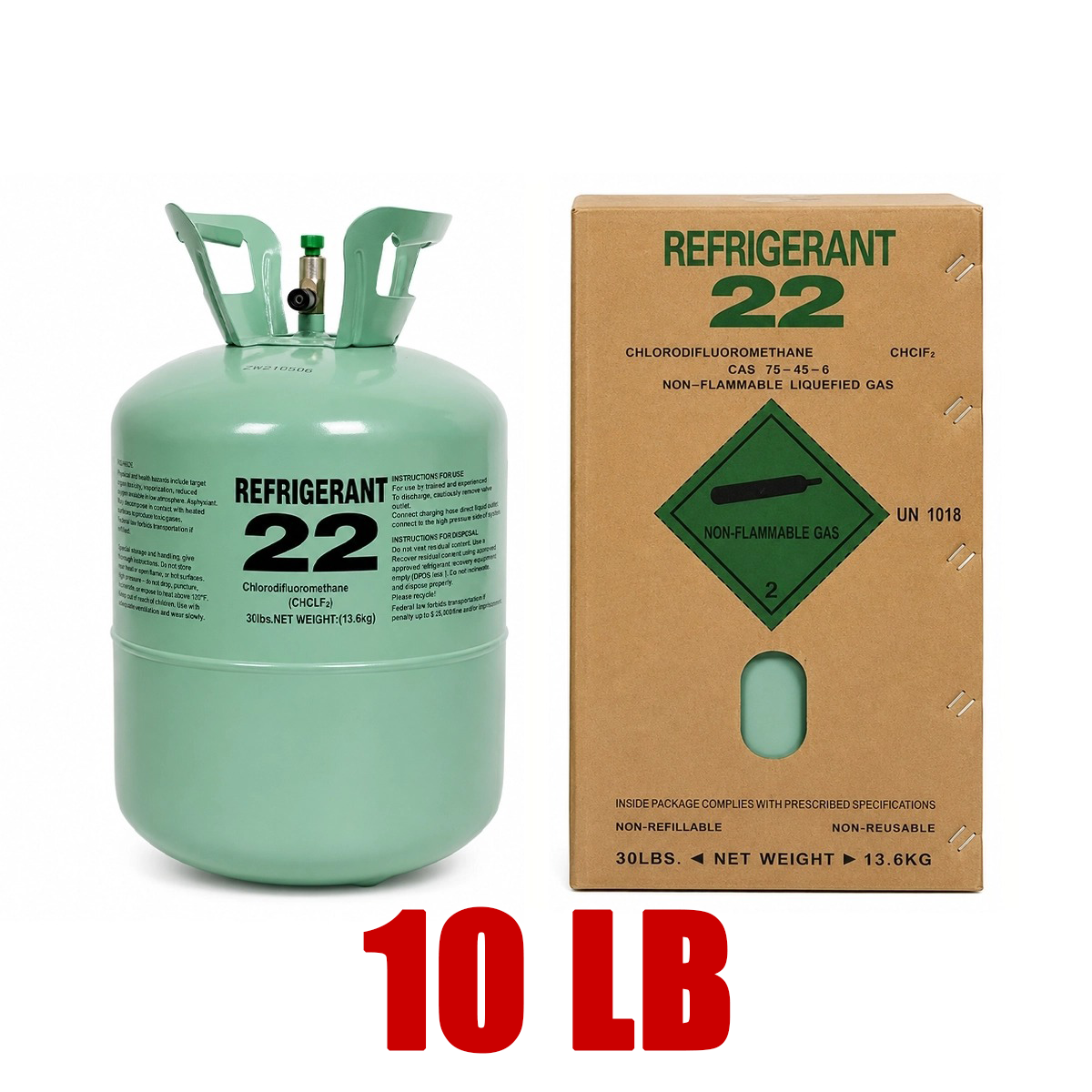 10LB R22 Refrigerant for Air Conditioners – Steel Cylinder Packaging Tank