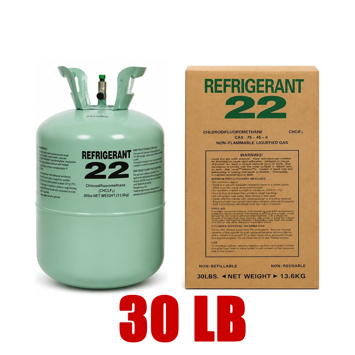 30LB R22 Refrigerant for Air Conditioners – Steel Cylinder Packaging Tank