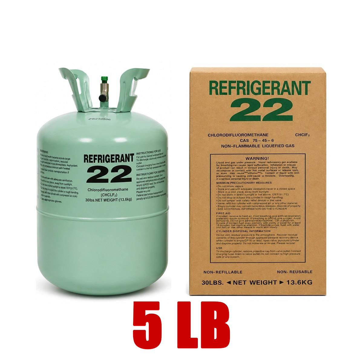 5LB R22 Refrigerant for Air Conditioners – Steel Cylinder Packaging Tank