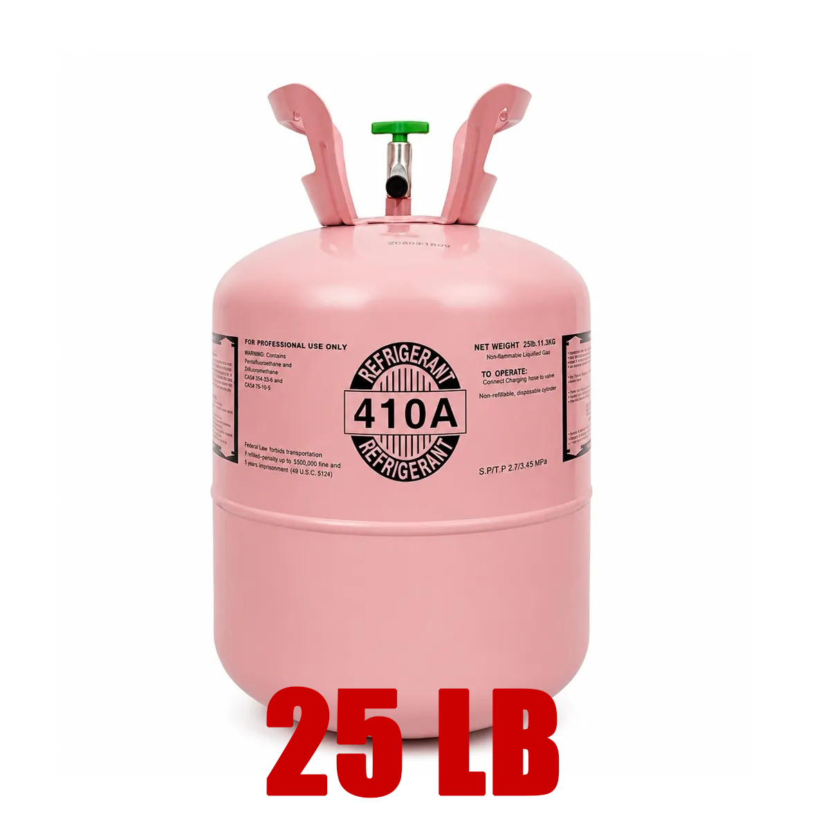 25LB R410A Refrigerant for Air Conditioners - Steel Cylinder Packaging Tank
