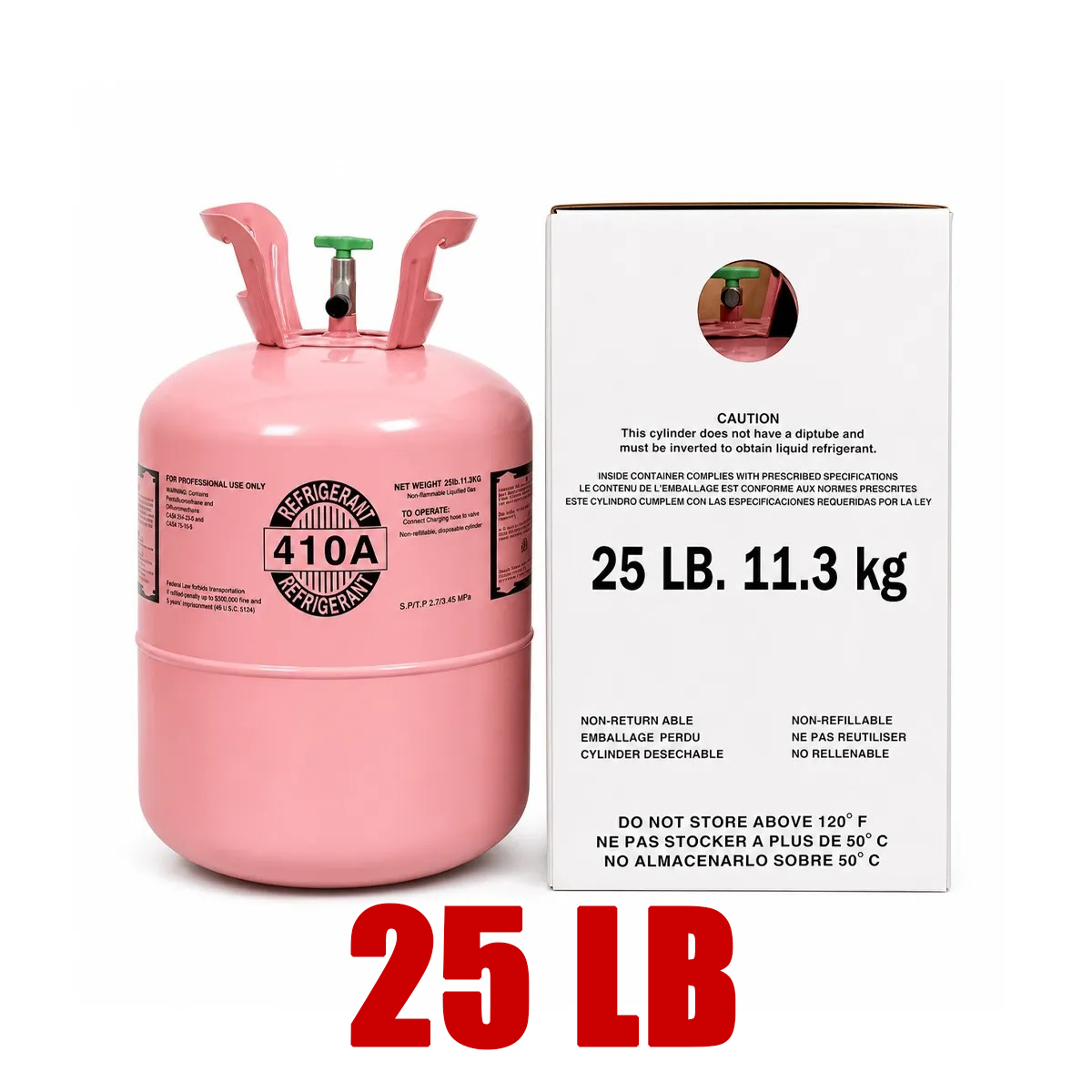 25LB R410A Refrigerant for Air Conditioners - Steel Cylinder Packaging Tank