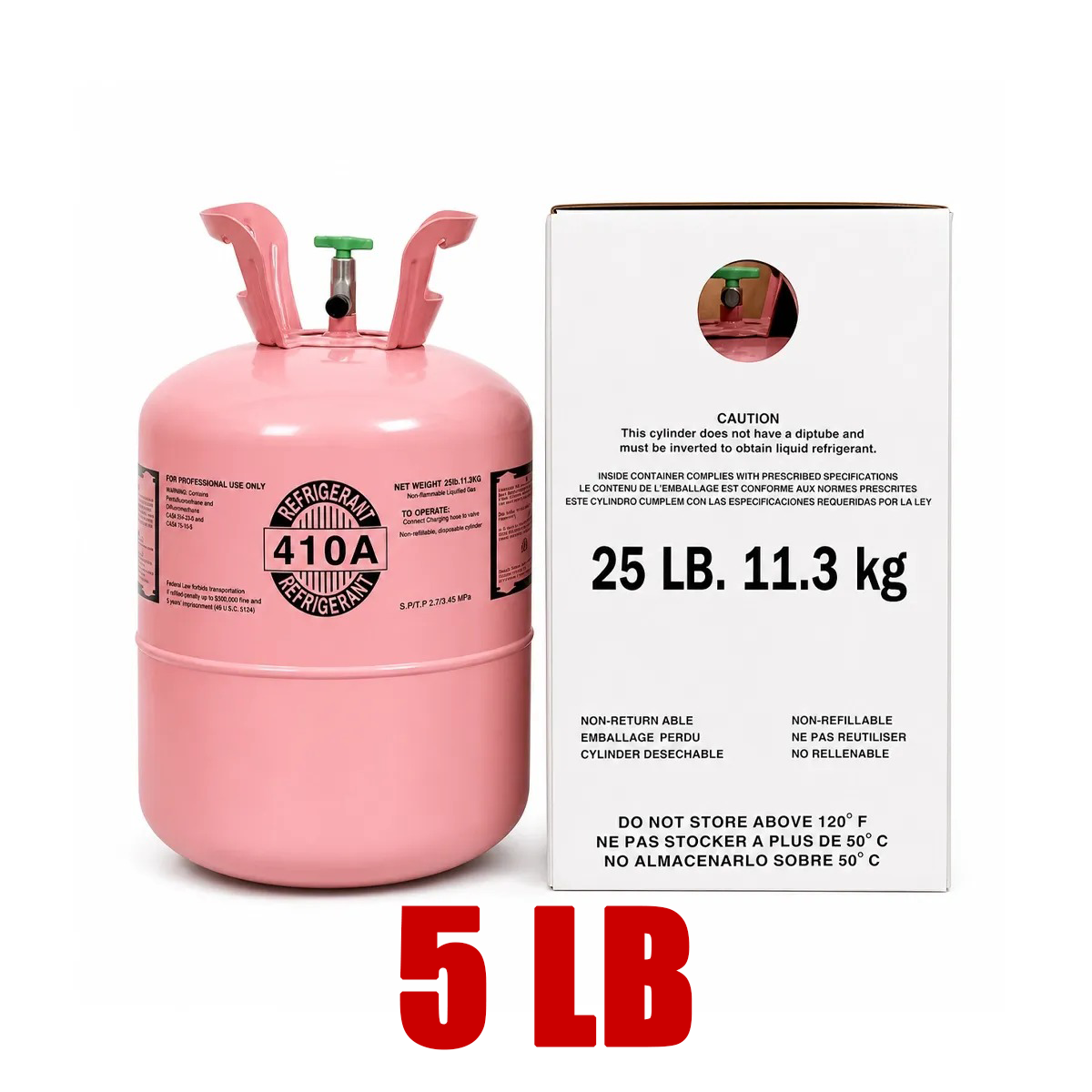 5LB R410A Refrigerant for Air Conditioners - Steel Cylinder Packaging Tank