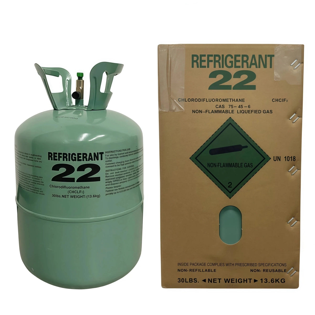 22LB R22 Refrigerant Freon for Air Conditioners – Steel Cylinder Packaging Tank